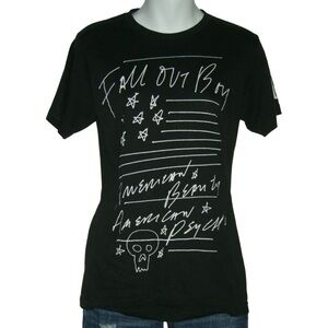 Fall Out Boy Tee Shirt Black American Beauty Psycho Skull Graffiti alt egirl Emo